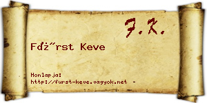 Fürst Keve névjegykártya